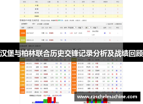 汉堡与柏林联合历史交锋记录分析及战绩回顾